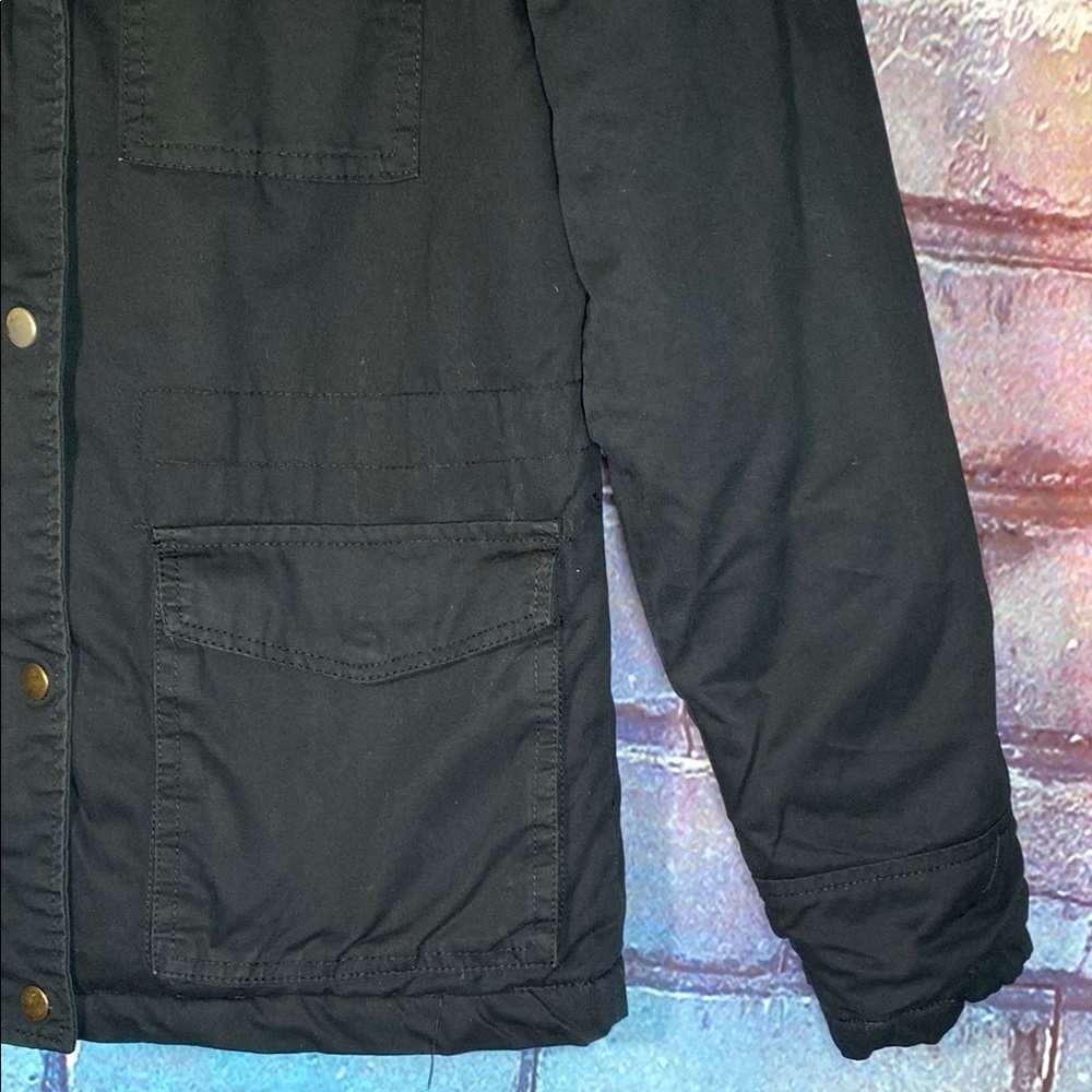 Miss London Faux Fur Hooded Parka Jacket Quilted - Small Black - Picture 3 of 9